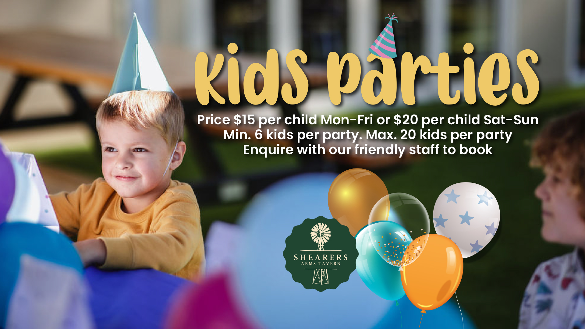 Kids Parties at the Shearers Arms Tavern Ormeau Gold Coast