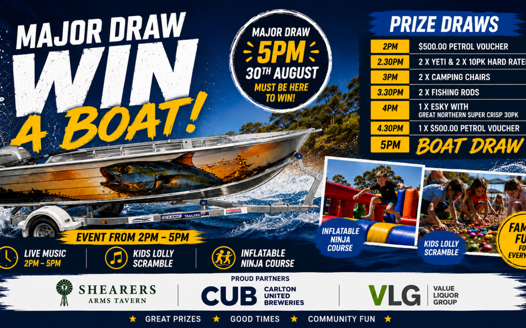 Major Draw Day – WIN A BOAT